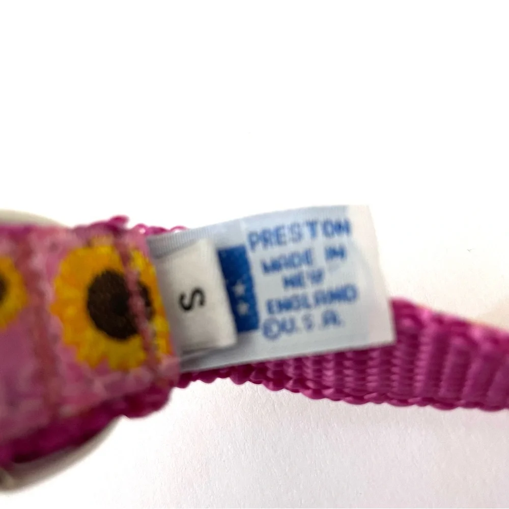 NWOT Preston Nylon Pink Sunflower Dog Collar And 6ft Leash Set